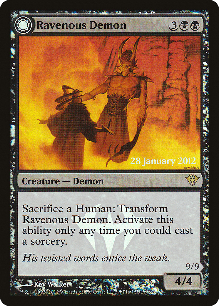 Ravenous Demon // Archdemon of Greed (PRE-71★) - Dark Ascension Promos: (Double Faced Transform) (Prerelease) Foil