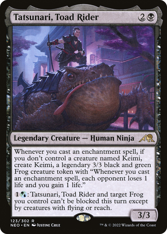 Tatsunari, Toad Rider (NEO-123) - Kamigawa: Neon Dynasty Foil