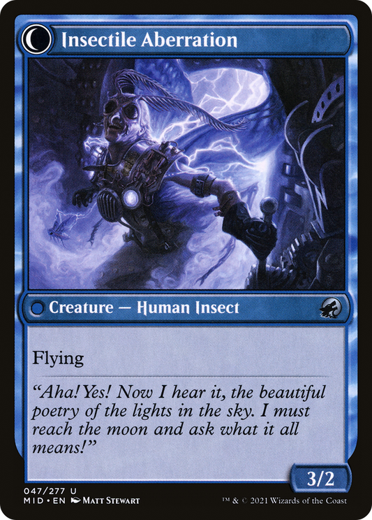 Delver of Secrets // Insectile Aberration (MID-047) - Innistrad: Midnight Hunt: (Double Faced Transform)