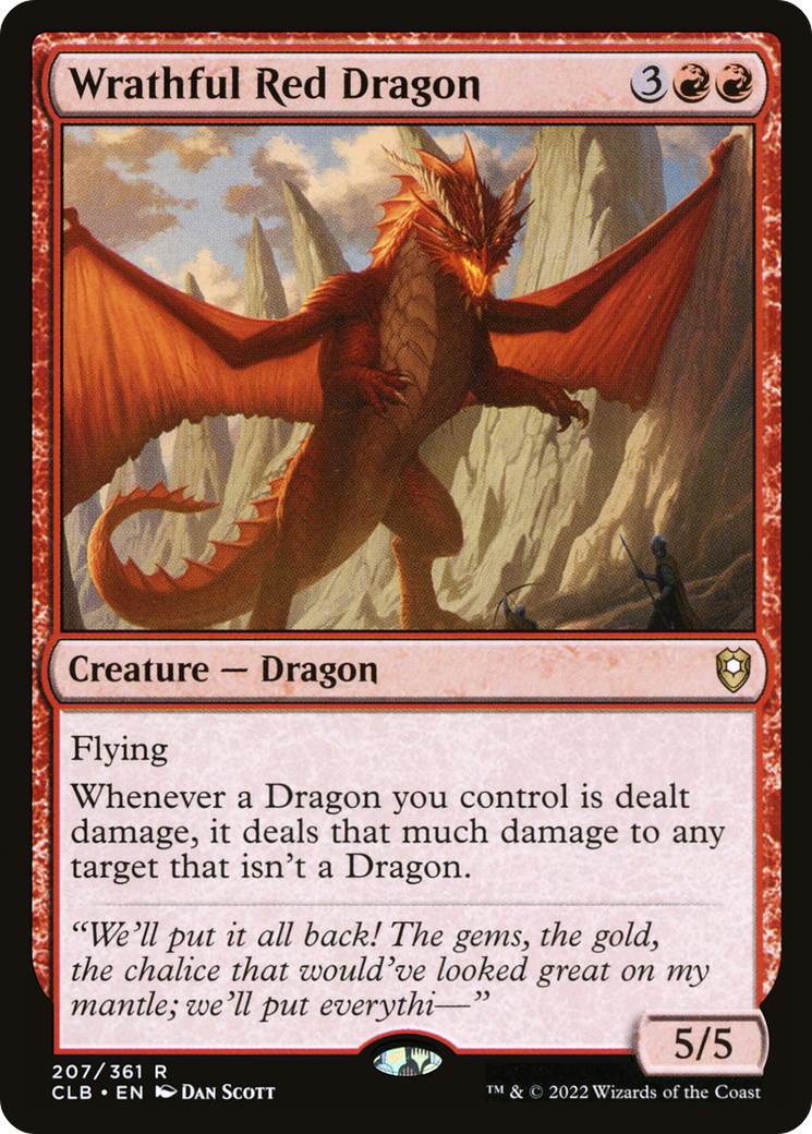 Wrathful Red Dragon (CLB-207) - Commander Legends: Battle for Baldur's Gate Foil