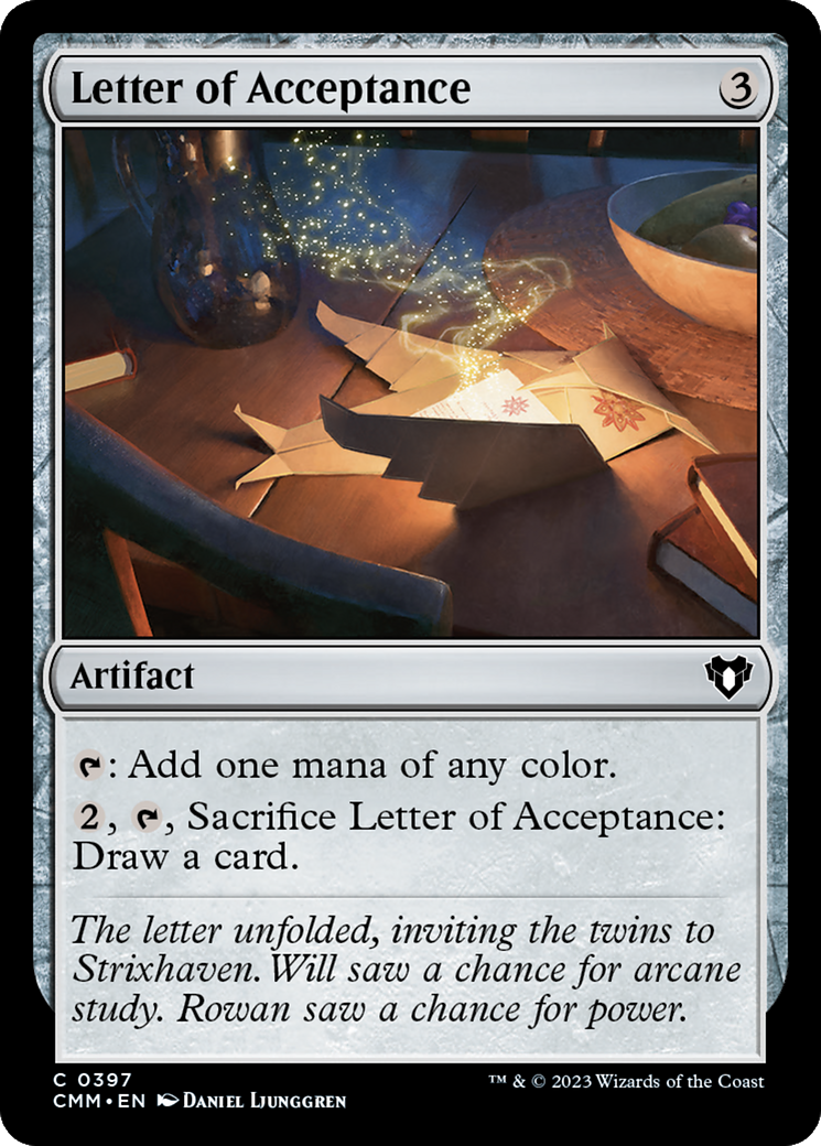 Letter of Acceptance (CMM-397) - Commander Masters Foil