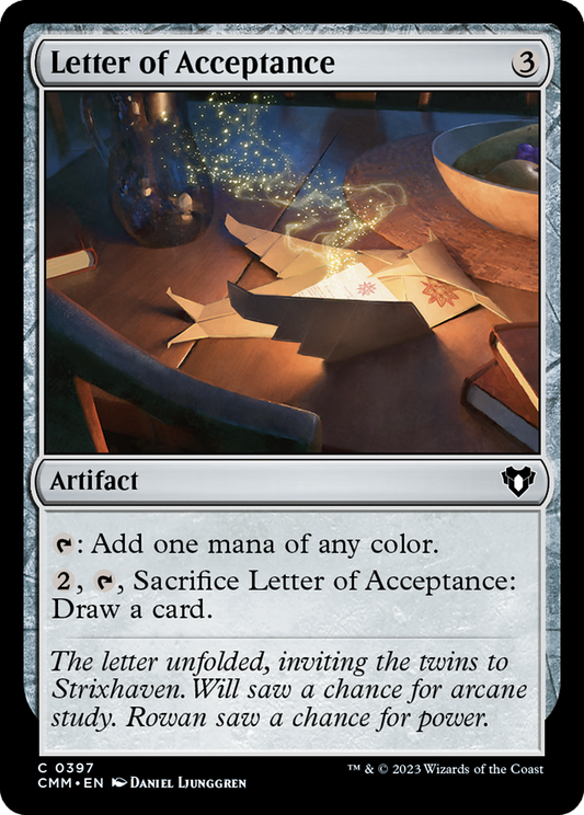 Letter of Acceptance (CMM-397) - Commander Masters Foil