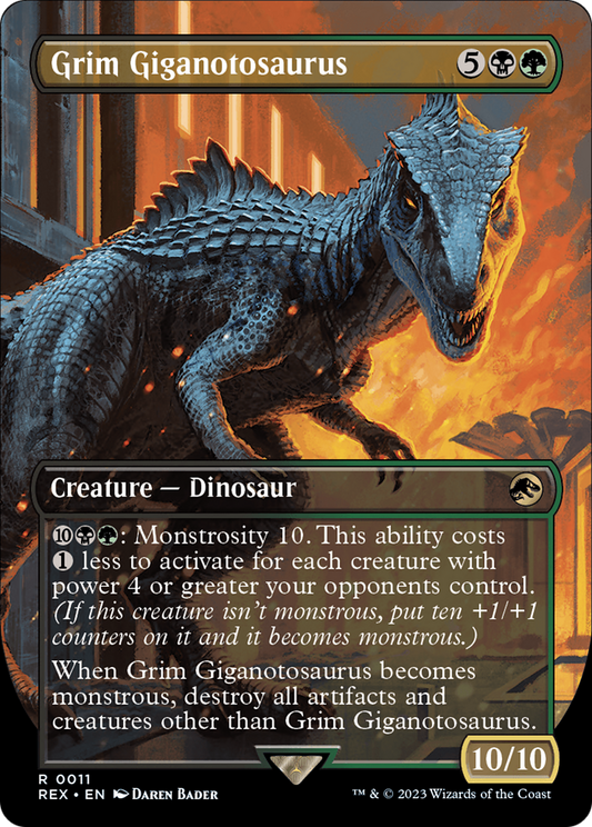 Grim Giganotosaurus (REX-011) - Jurassic World Collection (Borderless) Foil