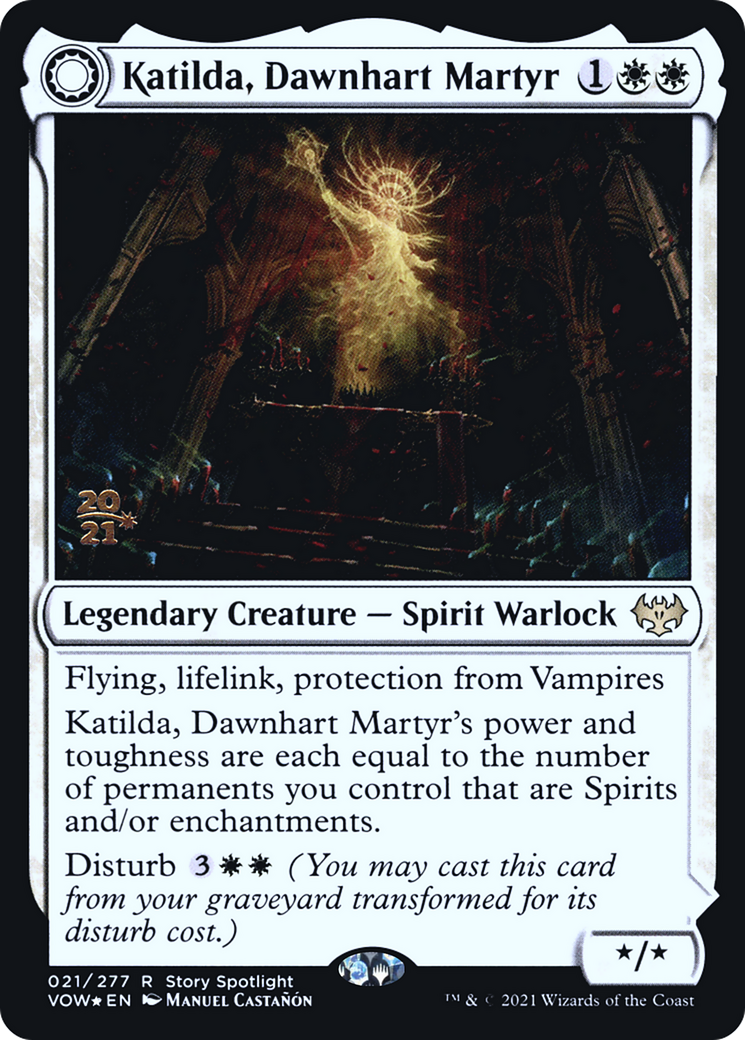 Katilda, Dawnhart Martyr // Katilda's Rising Dawn (PVOW-21S) - Innistrad: Crimson Vow Promos: (Double Faced Transform) Foil