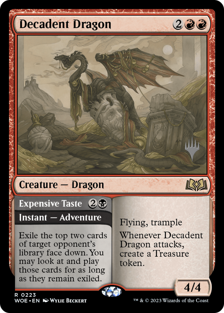 Decadent Dragon // Expensive Taste (PWOE-223P) - Wilds of Eldraine Promos