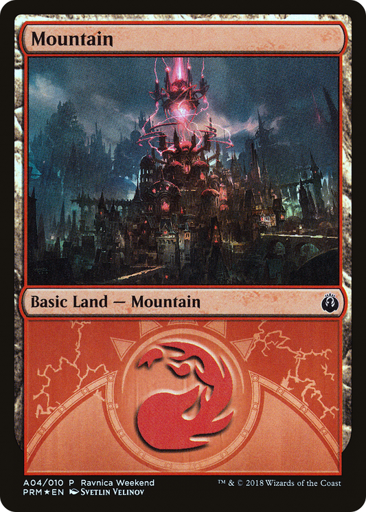 Mountain (PRWK-A04) - GRN Ravnica Weekend Foil