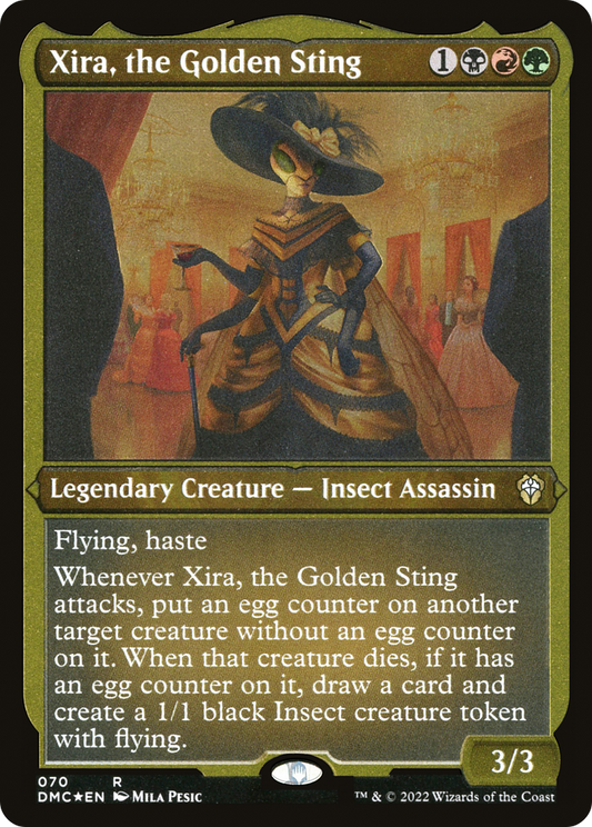 Xira, the Golden Sting (DMC-070) - Dominaria United Commander Etched Foil