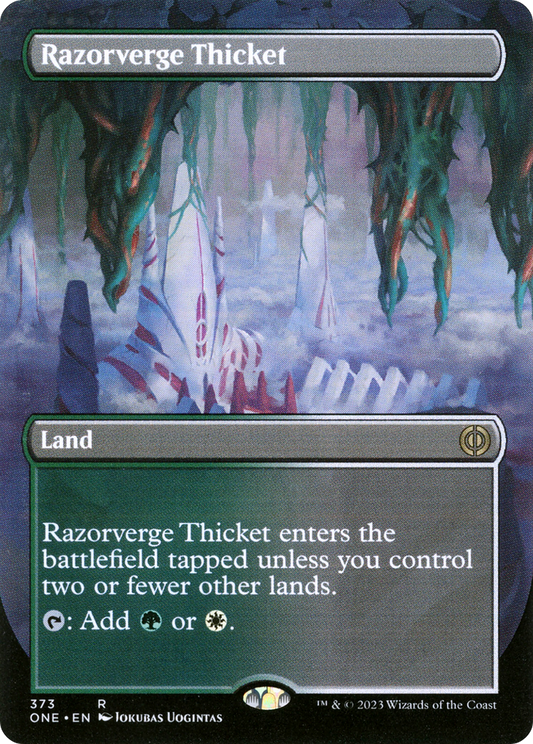 Razorverge Thicket (Borderless) (ONE-373) - Phyrexia: All Will Be One (Borderless)