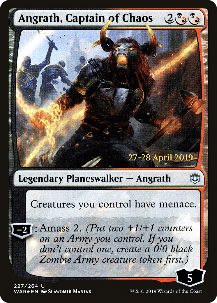 Angrath, Captain of Chaos (PWAR-227S) - War of the Spark Promos Foil