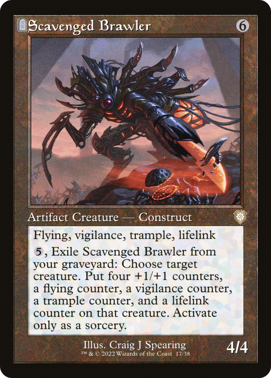 Scavenged Brawler (Retro Frame) (BRC-017) - The Brothers' War Commander: (tombstone)