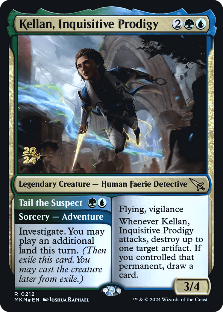 Kellan, Inquisitive Prodigy // Tail the Suspect (PMKM-212S) - Murders at Karlov Manor Promos Foil