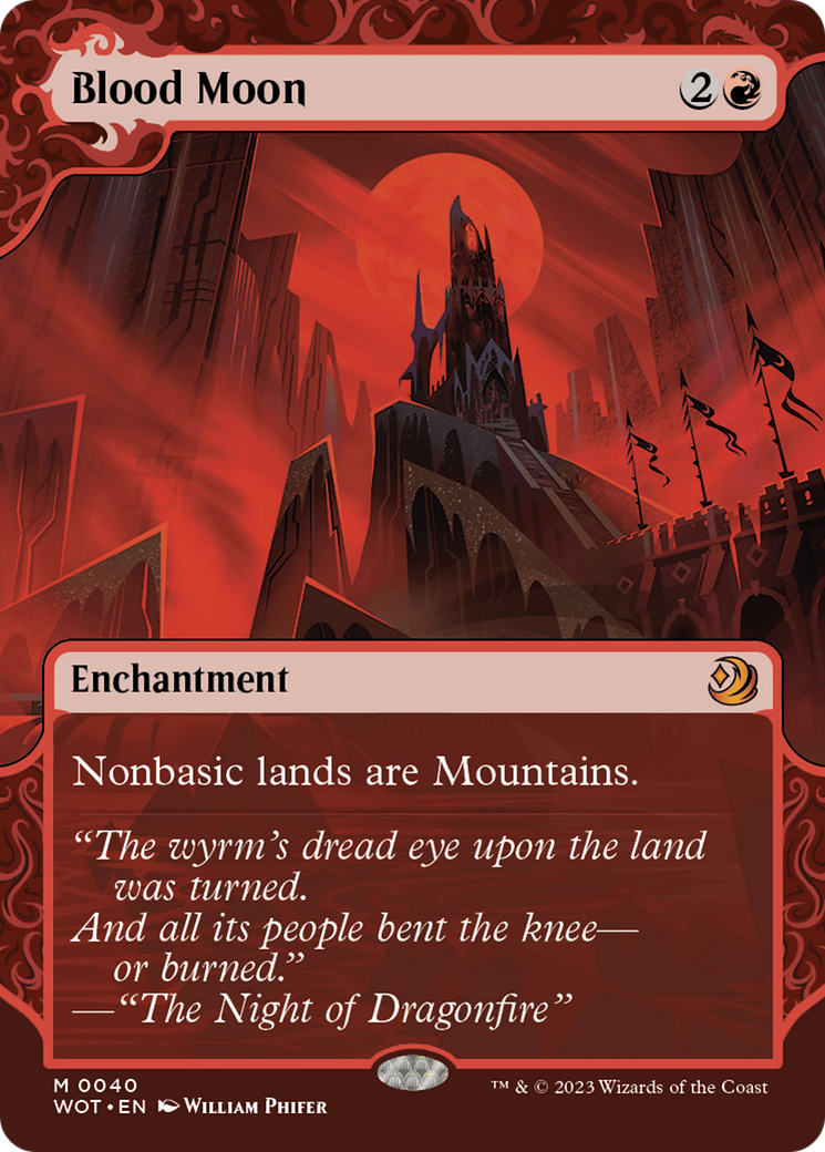 Blood Moon (WOT-040) - Wilds of Eldraine: Enchanting Tales: (Showcase) (Borderless) Foil