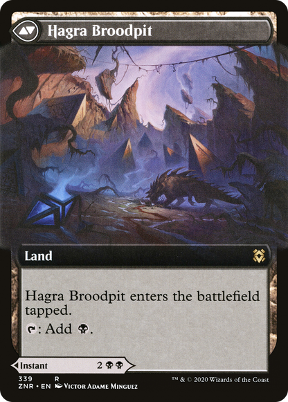 Hagra Mauling // Hagra Broodpit (ZNR-339) - Zendikar Rising: (Extended Art) Foil