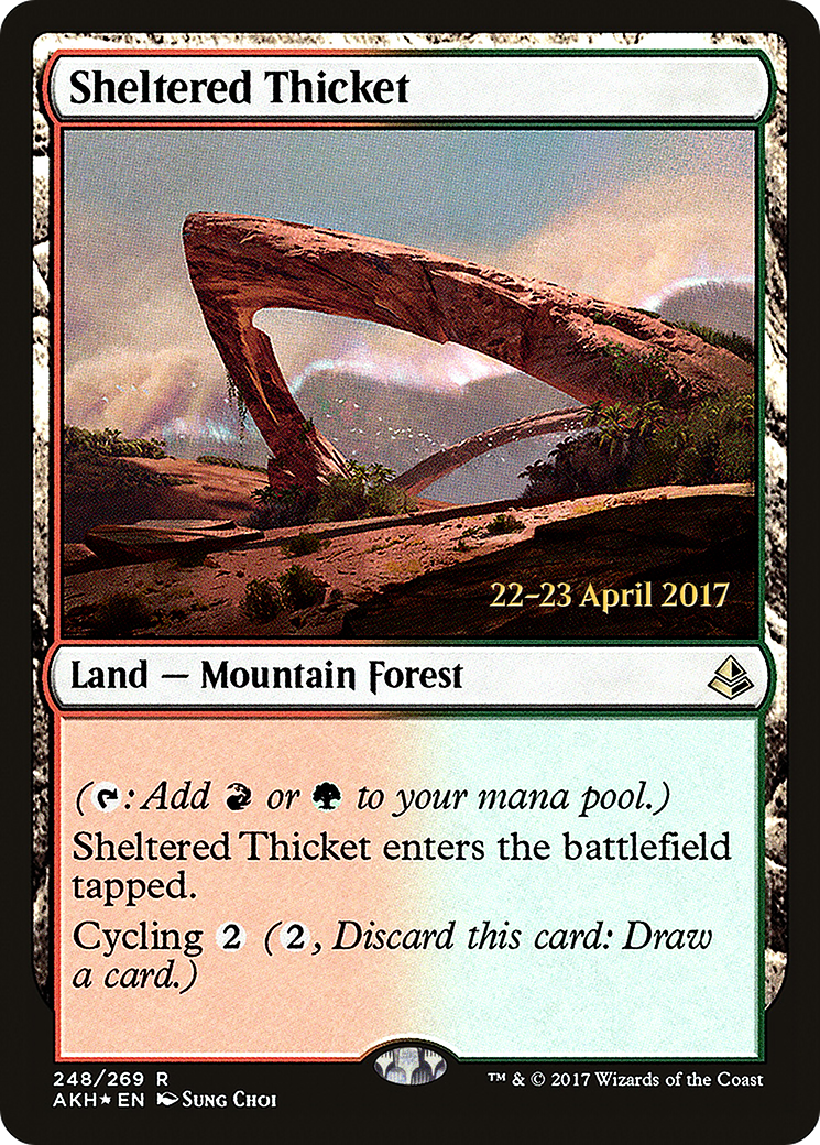 Sheltered Thicket (PRE-248S) - Amonkhet Promos (Prerelease) Foil