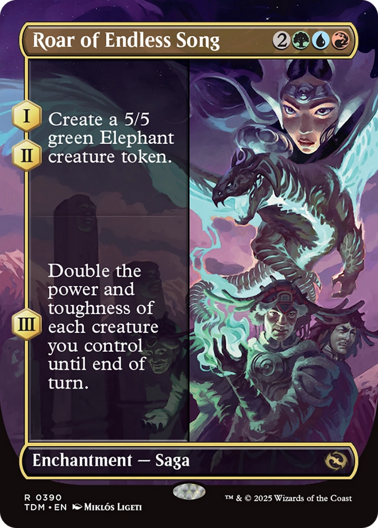 Roar of Endless Song (Borderless) (TDM-390) - Tarkir: Dragonstorm (Borderless)