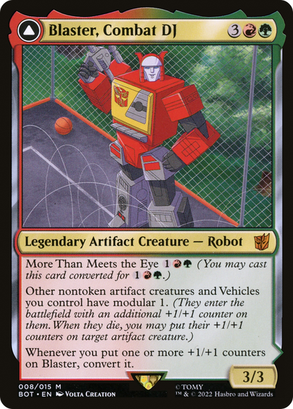 Blaster, Combat DJ // Blaster, Morale Booster (BOT-008) - Transformers: (convertdfc)