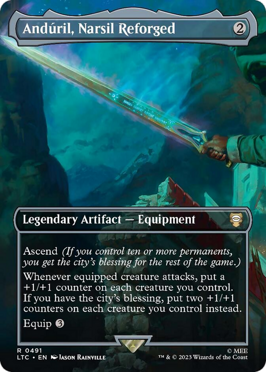 Anduril, Narsil Reforged (Borderless) (LTC-491) - Tales of Middle-earth Commander (Borderless) Foil