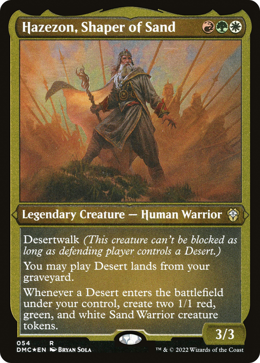 Hazezon, Shaper of Sand (DMC-054) - Dominaria United Commander Etched Foil