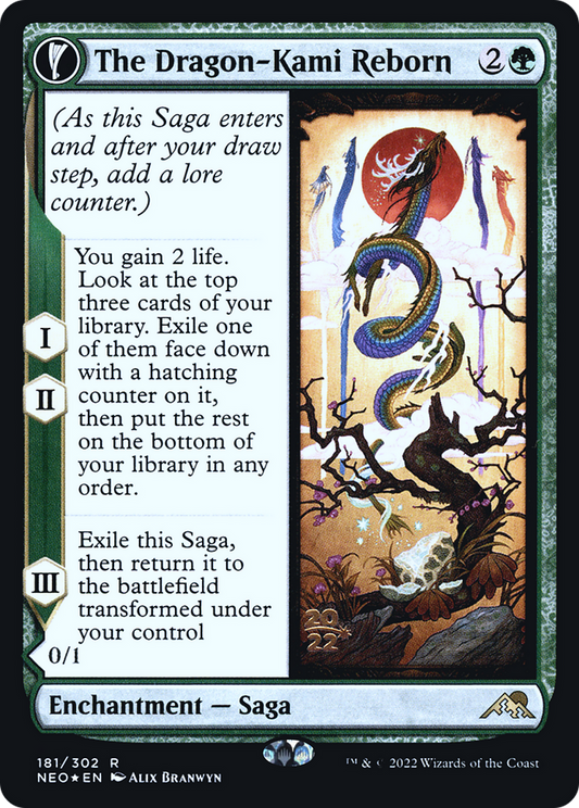 The Dragon-Kami Reborn (PRE-181) - Kamigawa: Neon Dynasty Promos: (fandfc) Foil