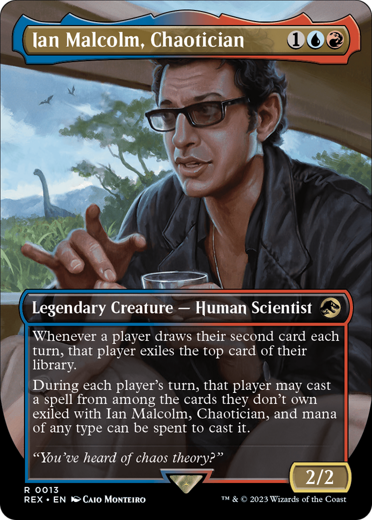 Ian Malcolm, Chaotician (Borderless) (REX-013) - Jurassic World Collection (Borderless) Foil