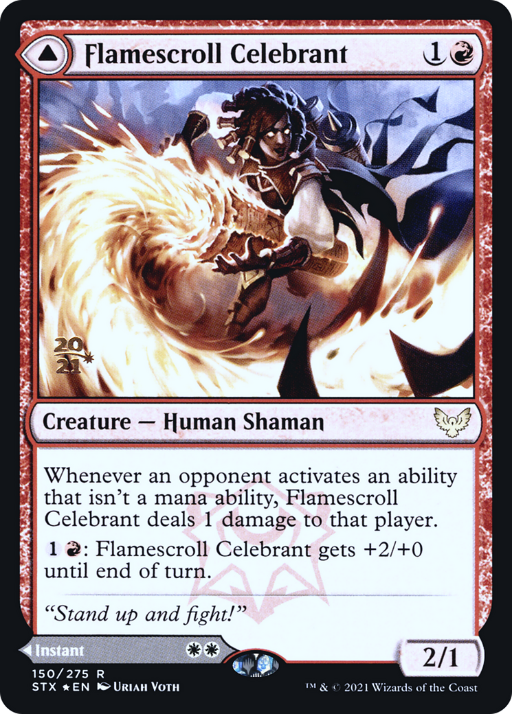 Flamescroll Celebrant // Revel in Silence (PRE-150S) - Strixhaven: School of Mages Promos (Prerelease) Foil