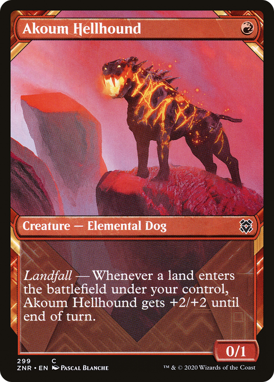 Akoum Hellhound (ZNR-299) - Zendikar Rising: (Showcase) Foil