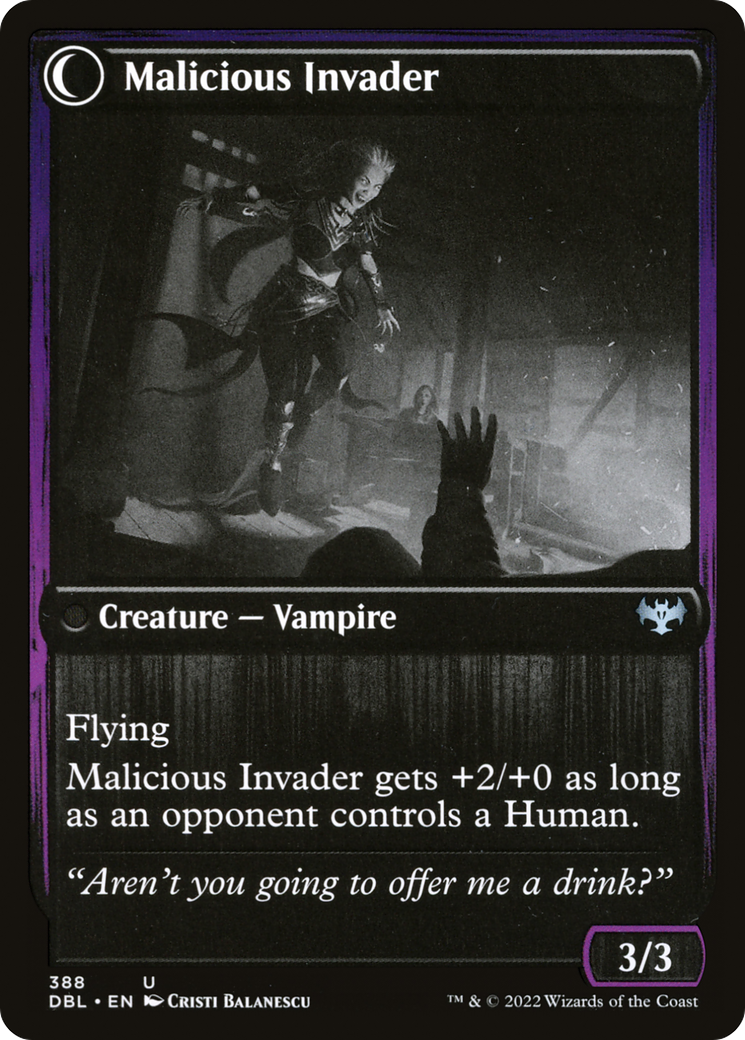 Innocent Traveler // Malicious Invader (DBL-388) - Innistrad: Double Feature: (Double Faced Transform)