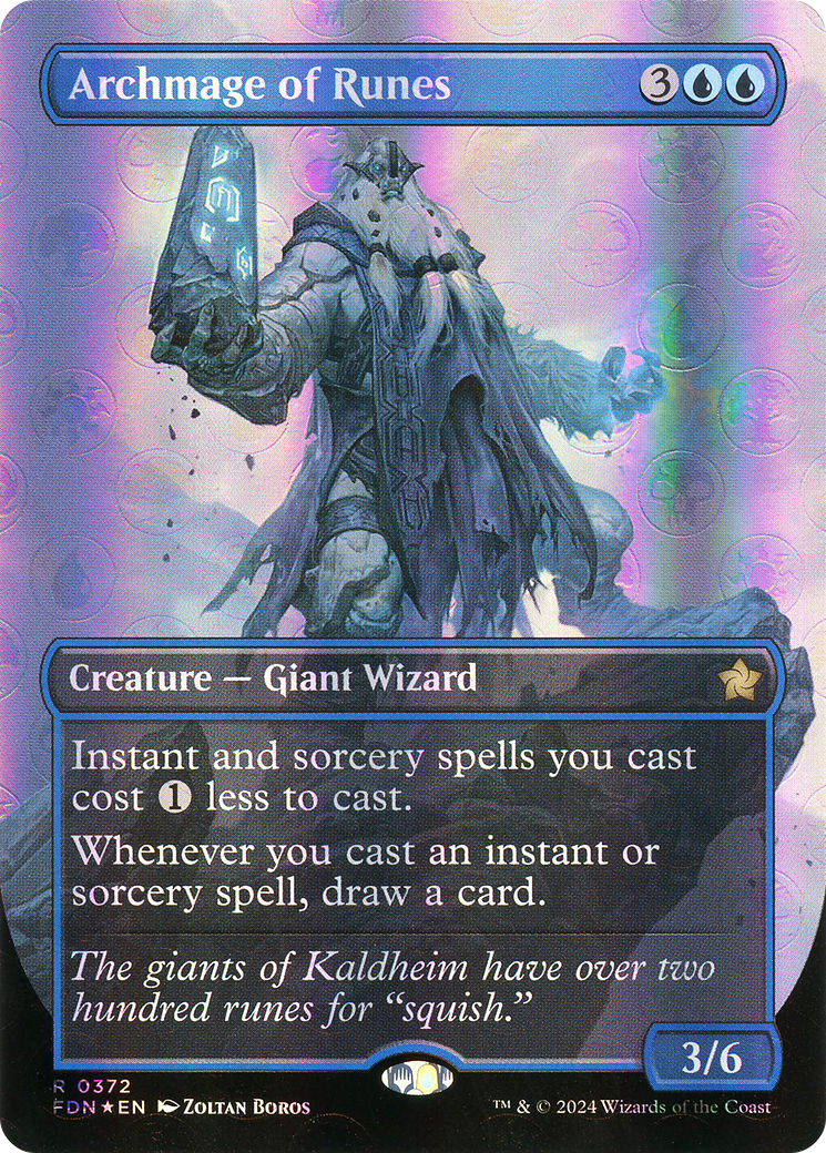 Archmage of Runes (Borderless) (Mana Foil)  (Borderless)(FDN-372) - Foundations Foil