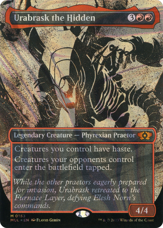 Urabrask the Hidden (MUL-153) - Multiverse Legends: (Showcase) (Borderless) Foil