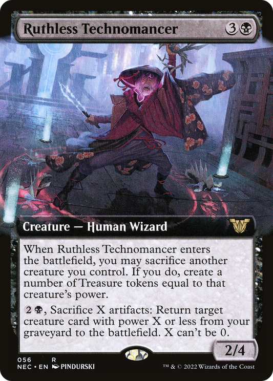 Ruthless Technomancer (NEC-056) - Neon Dynasty Commander: (Extended Art)