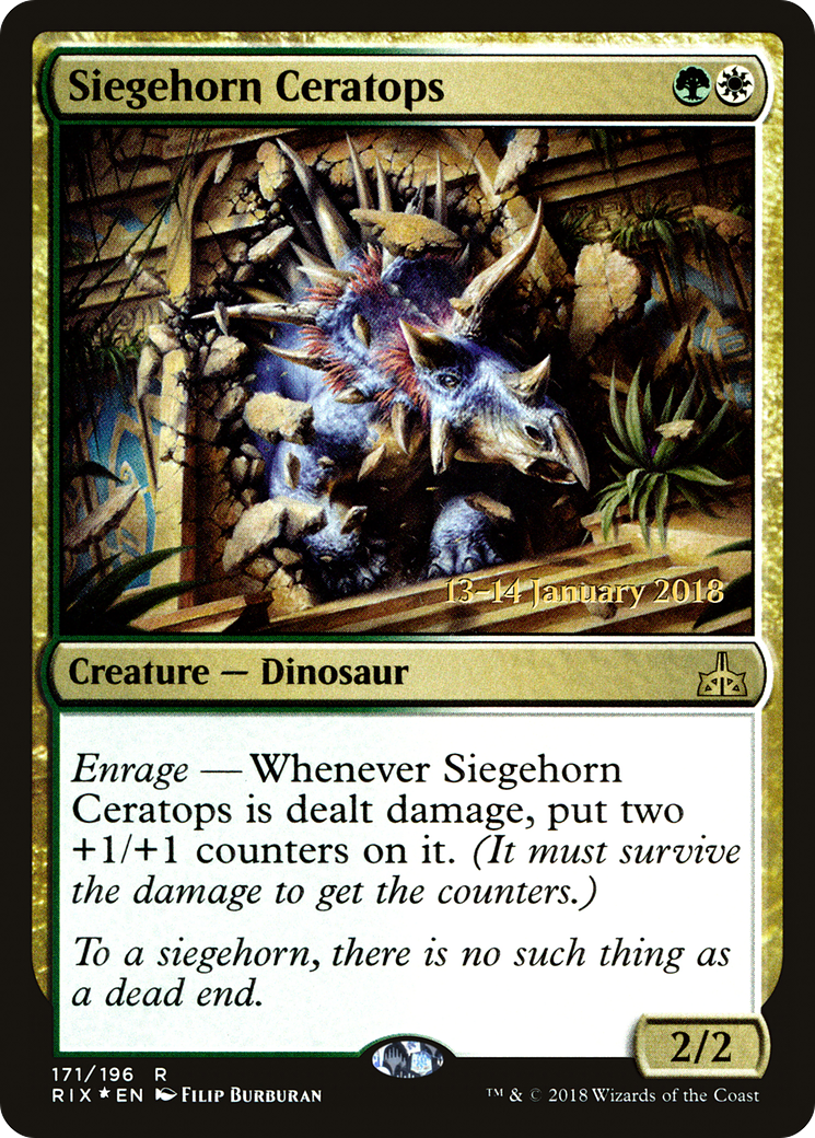 Siegehorn Ceratops (PRE-171S) - Rivals of Ixalan Promos (Prerelease) Foil