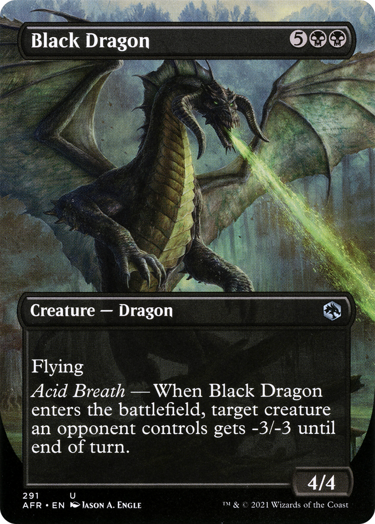 Black Dragon  (Borderless)(AFR-291) - Adventures in the Forgotten Realms Foil
