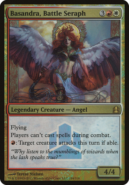 Basandra, Battle Seraph (OVER-184) - Commander 2011 Launch Party Foil