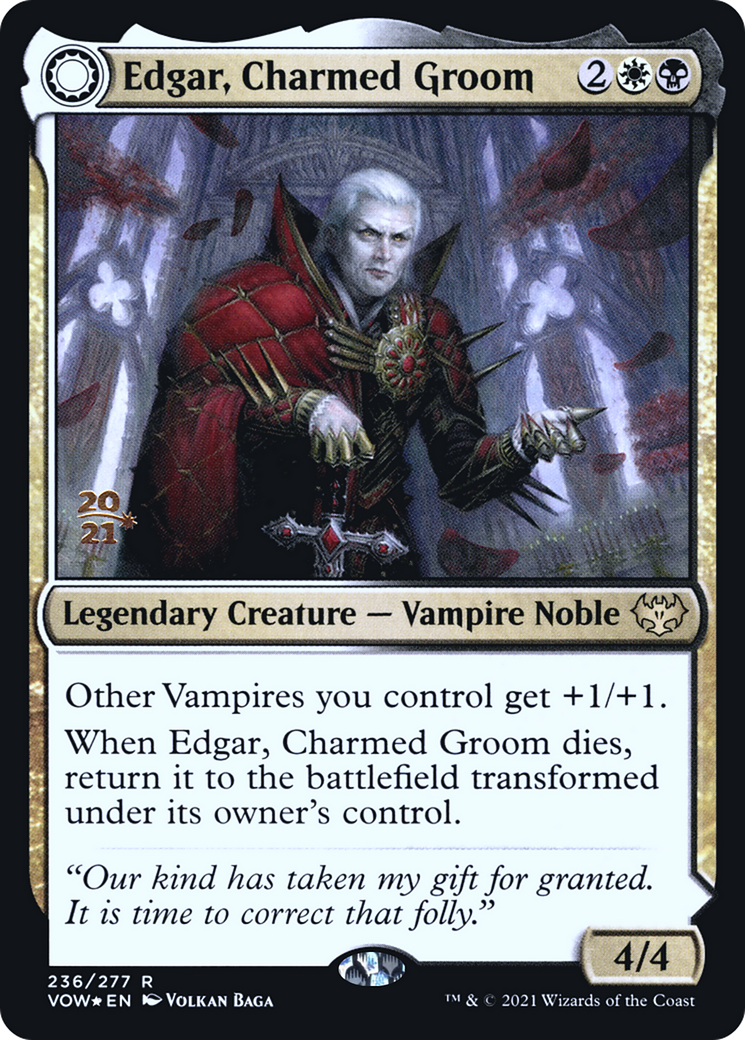 Edgar, Charmed Groom // Edgar Markov's Coffin (PVOW-236S) - Innistrad: Crimson Vow Promos: (Double Faced Transform) Foil