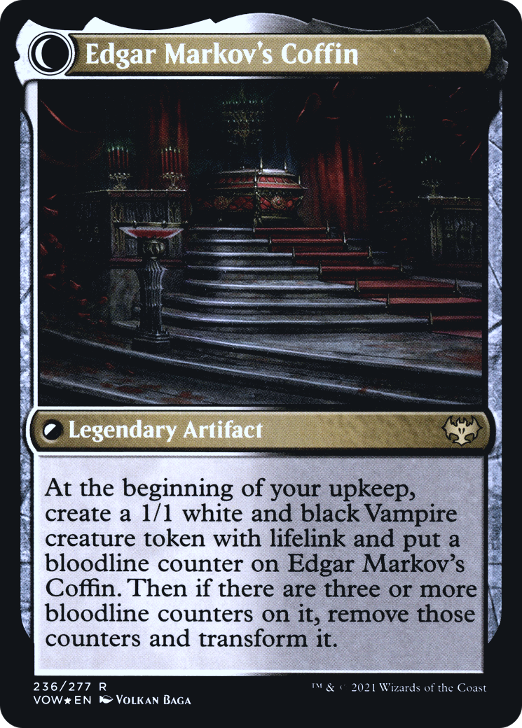 Edgar, Charmed Groom // Edgar Markov's Coffin (PVOW-236S) - Innistrad: Crimson Vow Promos: (Double Faced Transform) Foil