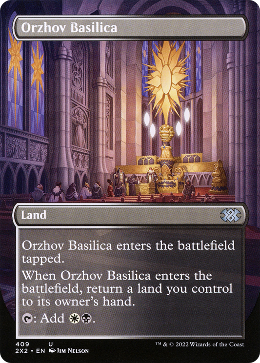 Orzhov Basilica  (Borderless)(2X2-409) - Double Masters 2022 Foil