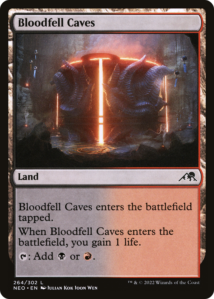 Bloodfell Caves (NEO-264) - Kamigawa: Neon Dynasty Foil