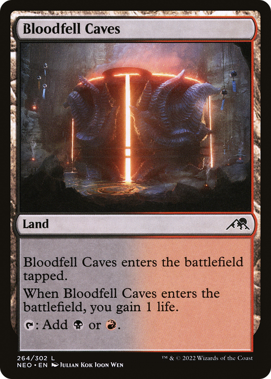 Bloodfell Caves (NEO-264) - Kamigawa: Neon Dynasty Foil