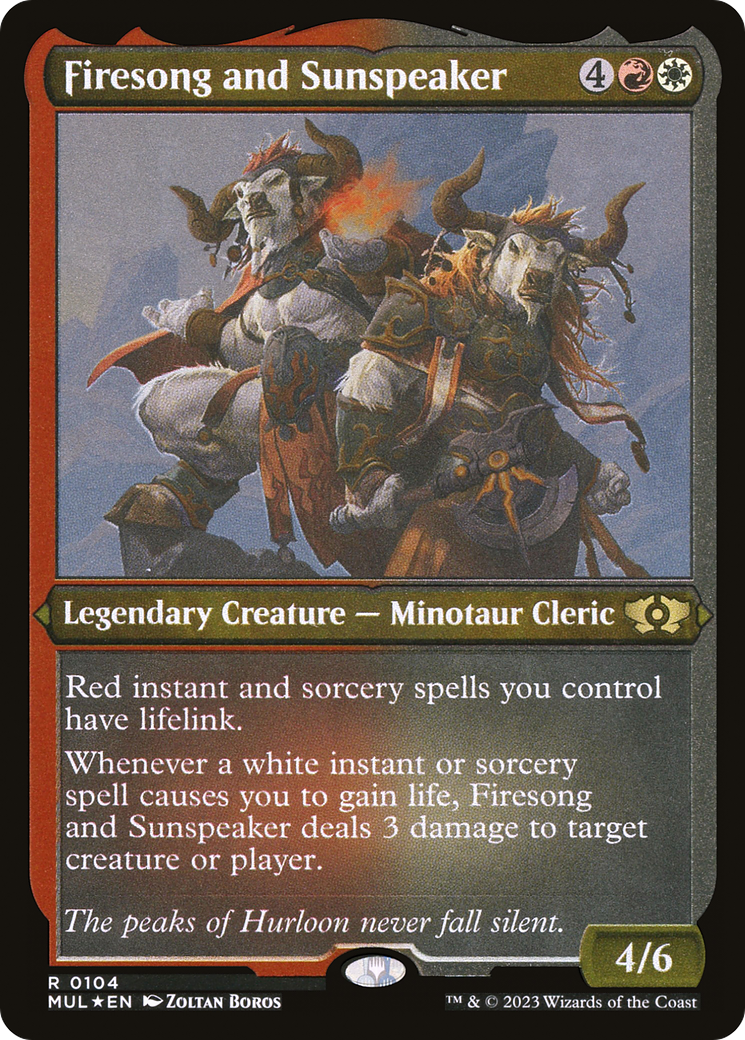 Firesong and Sunspeaker (MUL-104) - Multiverse Legends Etched Foil