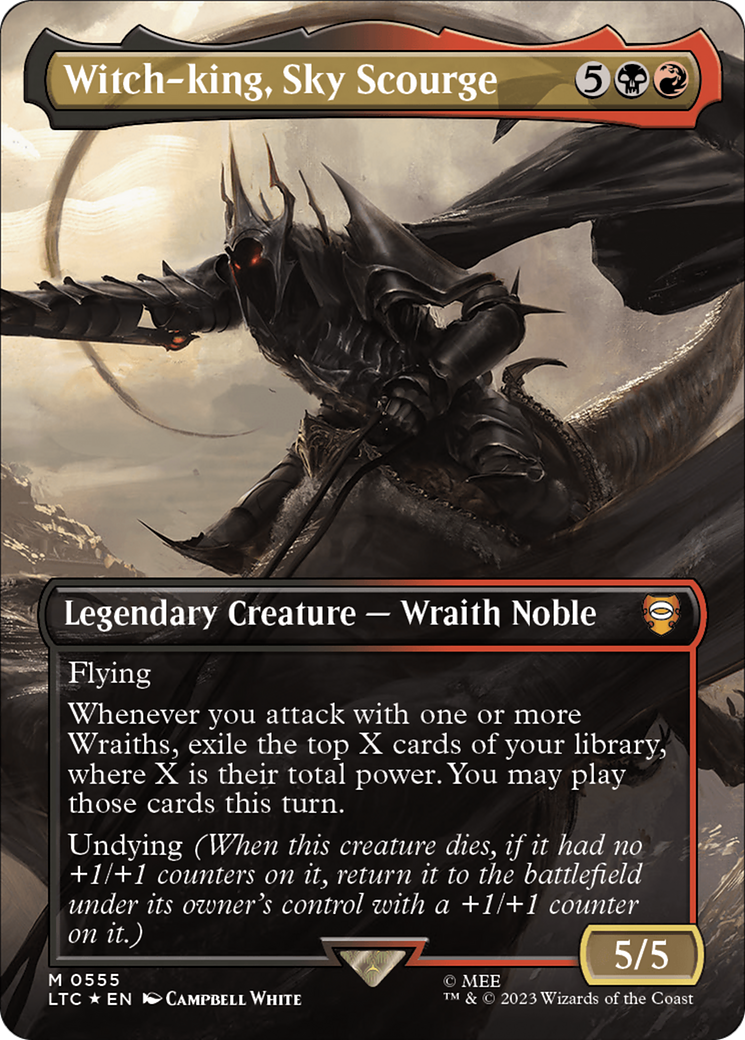 Witch-king, Sky Scourge (Borderless) (Surge Foil) (LTC-555) - Tales of Middle-earth Commander (Borderless) Foil