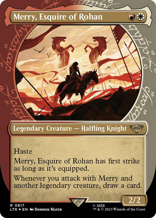 Merry, Esquire of Rohan (LTR-817) - The Lord of the Rings: Tales of Middle-earth: (Showcase) (Borderless) Foil