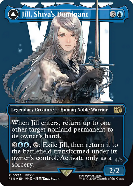 Jill, Shiva's Dominant (Borderless) (Surge Foil) (FIN-523) - FINAL FANTASY (Borderless) Foil
