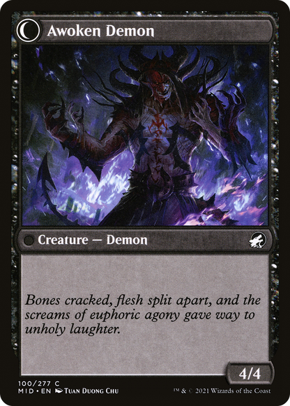 Ecstatic Awakener // Awoken Demon (MID-100) - Innistrad: Midnight Hunt: (Double Faced Transform)