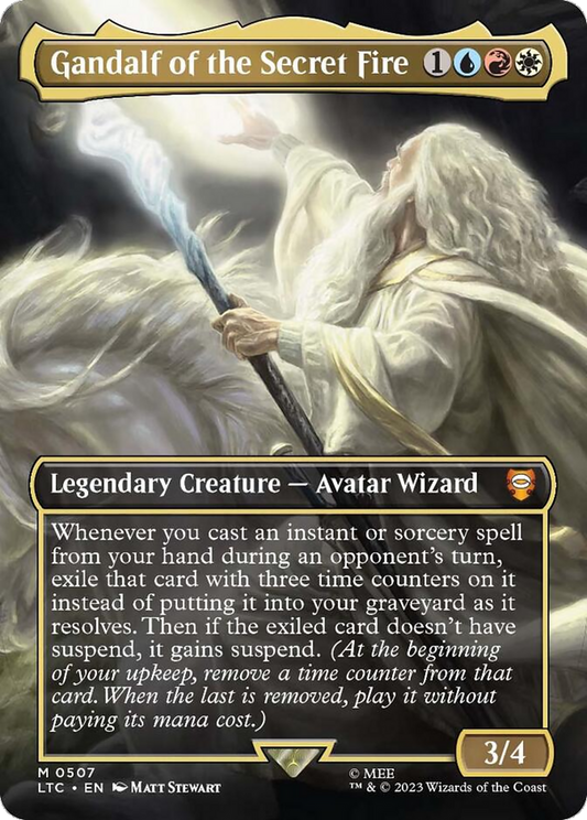 Gandalf of the Secret Fire (Borderless) (LTC-507) - Tales of Middle-earth Commander (Borderless) Foil
