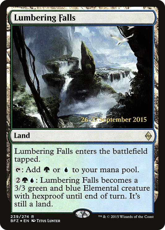 Lumbering Falls (PRE-239S) - Battle for Zendikar Promos (Prerelease) Foil