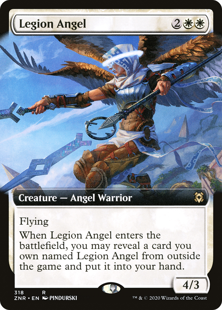 Legion Angel (ZNR-318) - Zendikar Rising: (Extended Art)