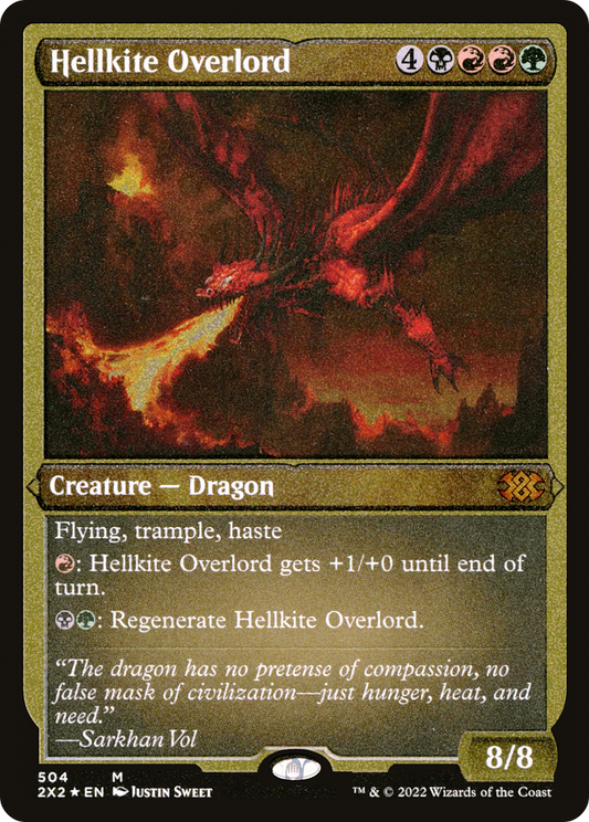 Hellkite Overlord (2X2-504) - Double Masters 2022 Etched Foil