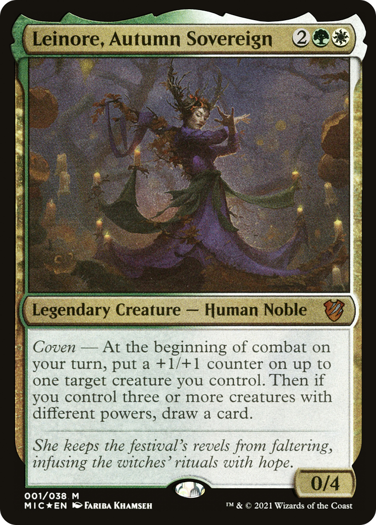 Leinore, Autumn Sovereign (MIC-001) - Midnight Hunt Commander Foil