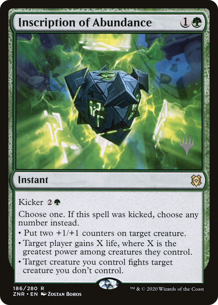 Inscription of Abundance (PPZNR-186P) - Zendikar Rising Promos (Promo Pack) Foil