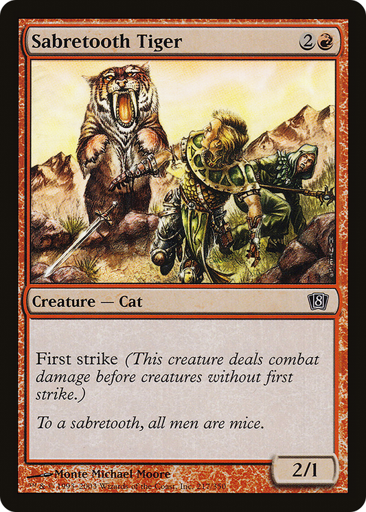 Sabretooth Tiger (8ED-217★) - Eighth Edition Foil